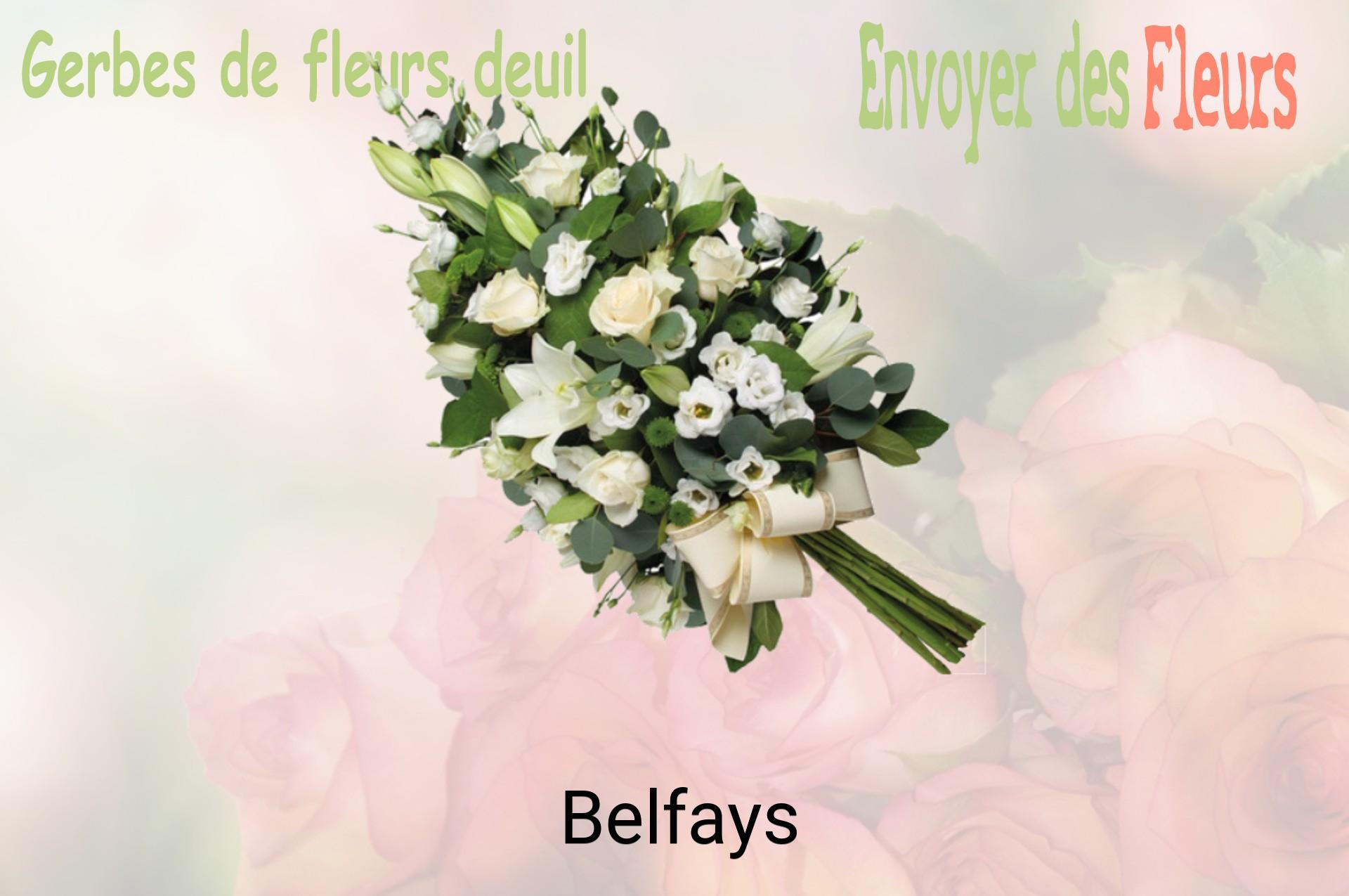 Gerbe de fleurs de deuil livrée à Belfays